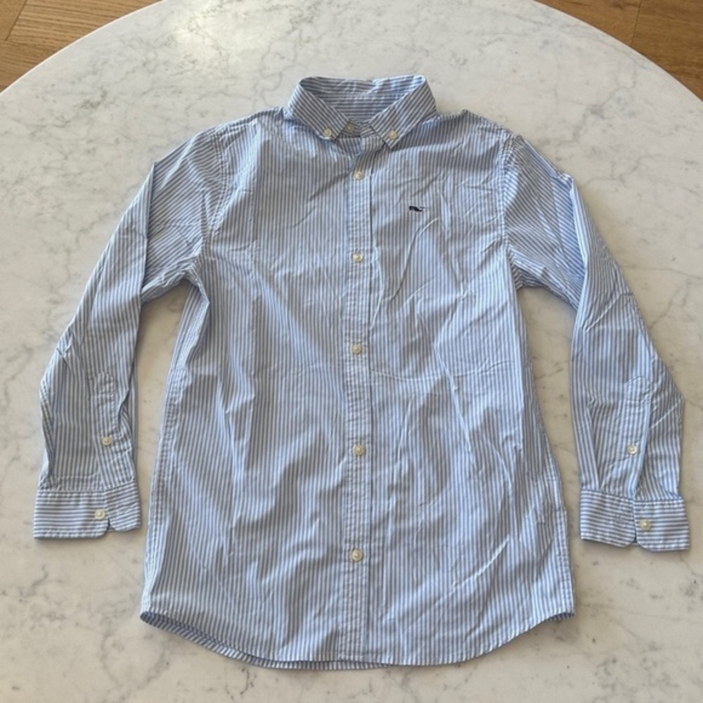 Vineyard Vines Boys Performance Stripe Button Down Shirt Size 8